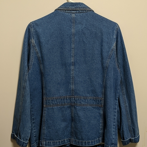L.L. Bean, women's denim pea coat. Sz M - Picture 3 of 3